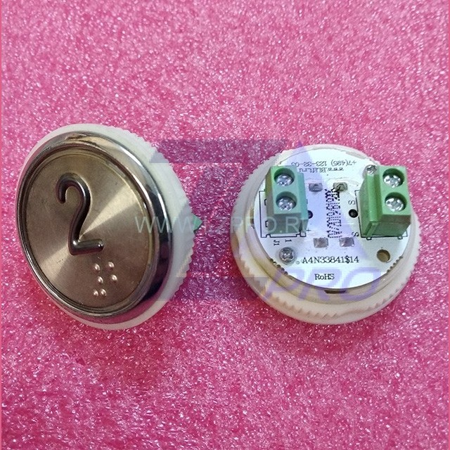 Модуль кнопочный A4N33841$14 белая подсветка Брайль "2" BBP-R331-CMPLT-S-W-02(EA2406S-S-W-02) ЩЛЗ