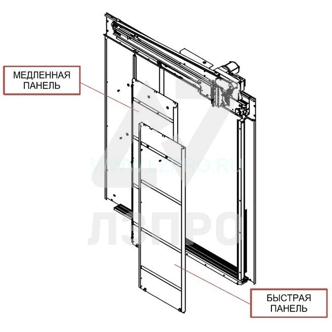 Комплект створок дверей кабины TLD PRIMA-S RH OP-1200 mm Otis
