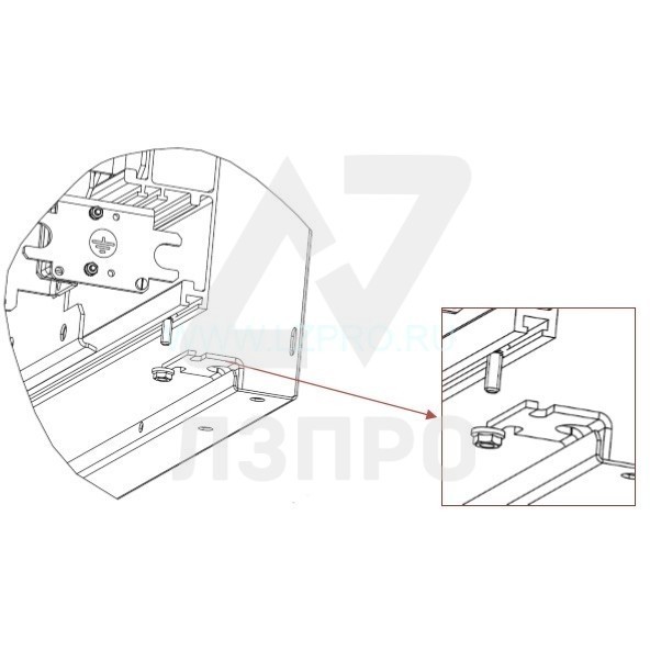 Кронштейн фасада нижний привода ДК PAX Otis