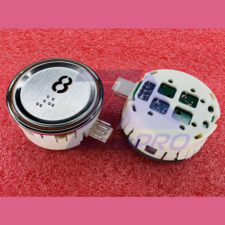 Модуль кнопочный круглый 8 красная подсветка с кодом Брайля AK-29B Sigma