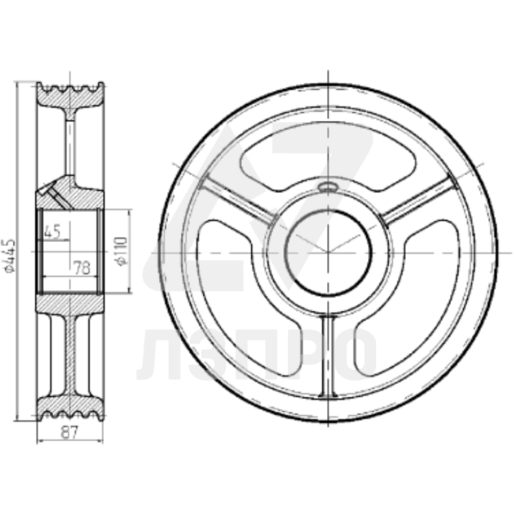 Блок отводной 420x4x10.5 285.09.01.018 МЛЗ
