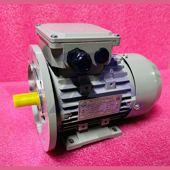 Двигатель асинхронный 0,37кВт 220/380В 1320 об/мин 2,0/1,2А (фланец+лапы) IM2081 АИР63В4У2