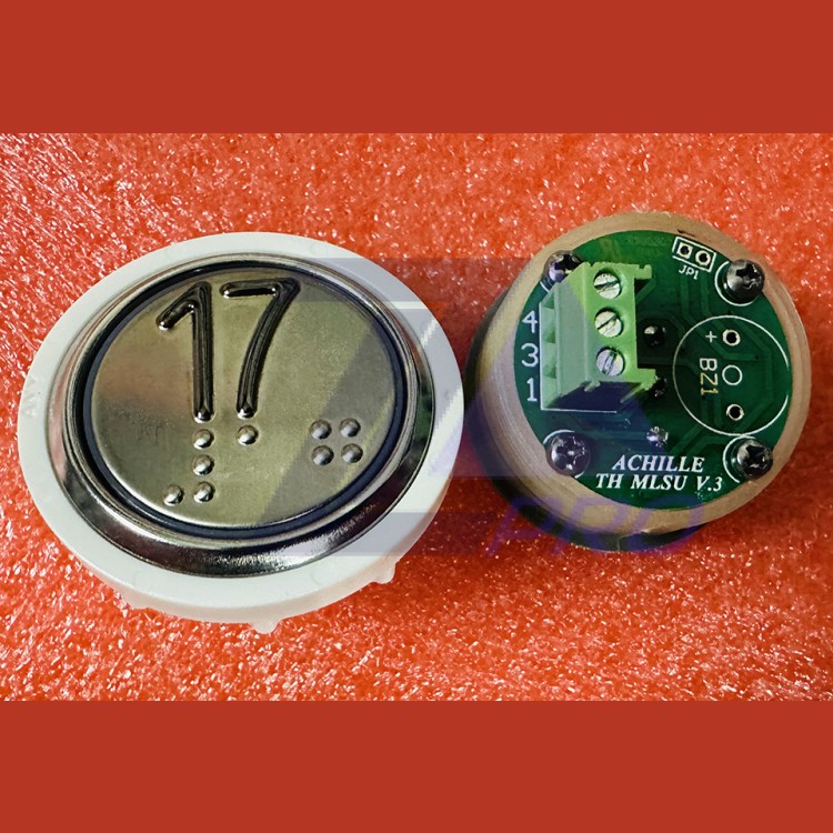 Кнопочный модуль 17 с кодом Брайля, красная подсветка, MLSU, Achille light VEGA