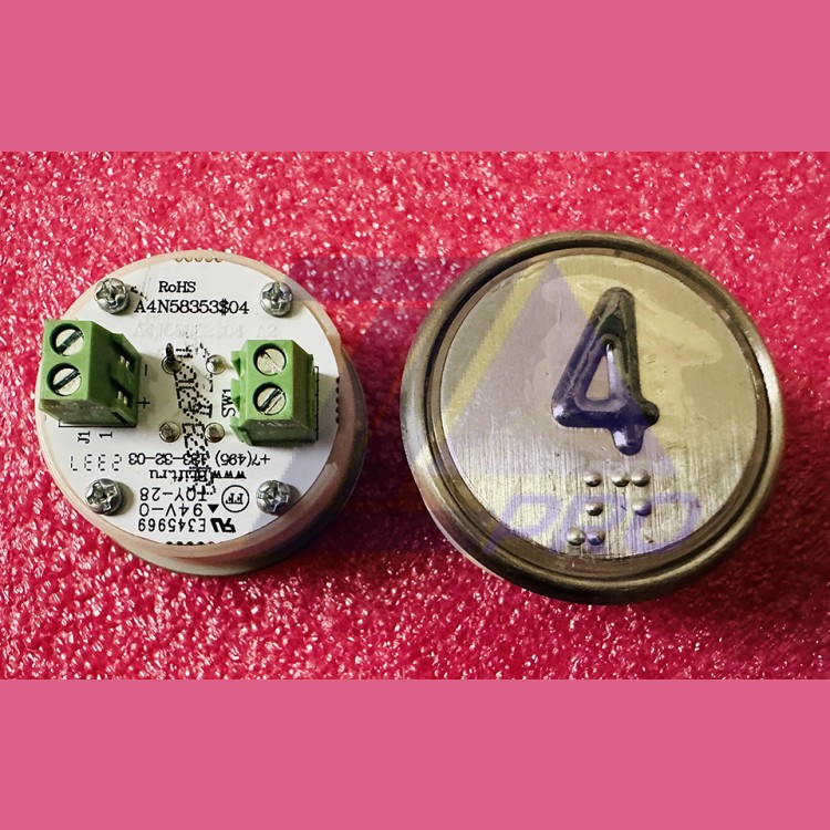 Модуль кнопочный белая подсветка код брайля "4" A4N58353$04 BBP-R302-VCPLT-S-W-04 (MA2D04-S-W-04)