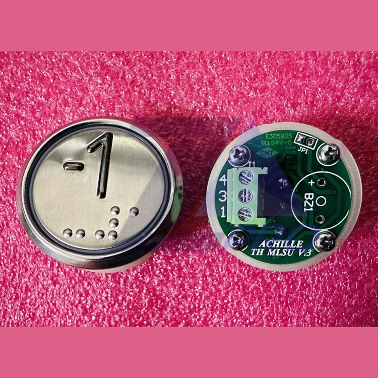 Кнопочный модуль "-1" с кодом Брайля, красная подсветка, MLSU, Achille light VEGA