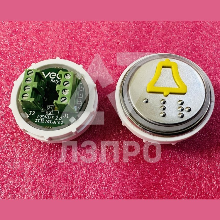 Модуль кнопочный с кодом Брайля разъем 2TH MLA V.2 "колокольчик"  Venus Vega