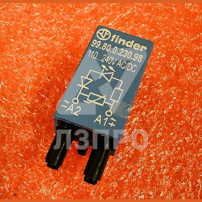 Защитный модуль, светодиод+варистор, 110-230VAC/DC 99.80.0.230.98 Finder