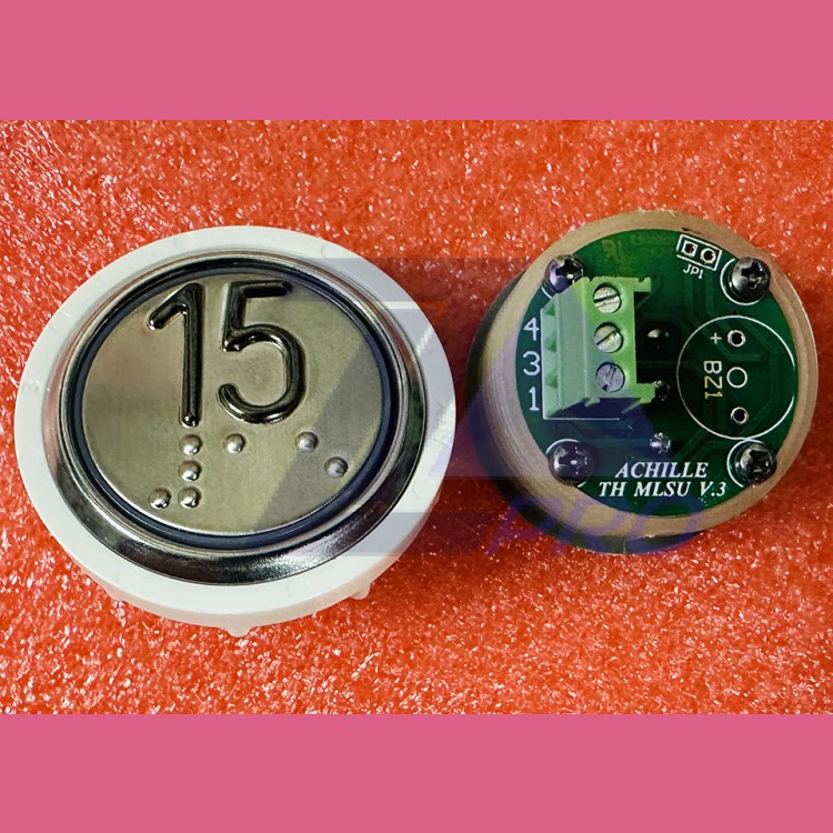 Кнопочный модуль 15 с кодом Брайля, синяя подсветка, MLSU, Achille light VEGA