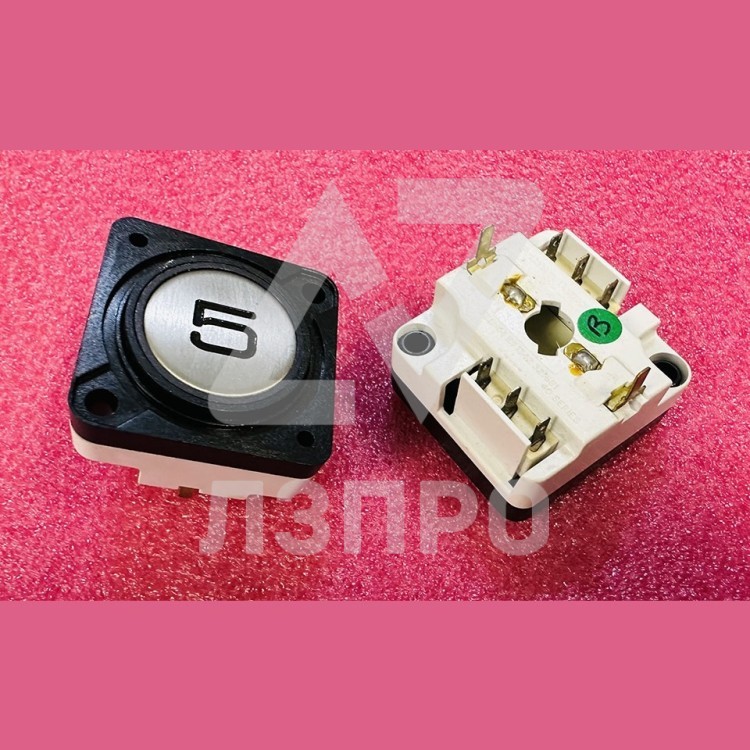 Кнопка вызова круглая  "5" синяя подсветка Thyssen