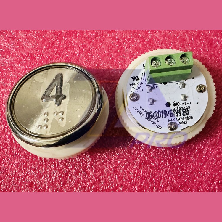 Модуль кнопочный A4N49744$05 красная подсветка Брайль "4" BBP-R331-CMPLT-D-R-04 (EA2406S-D-R-04) ЩЛЗ