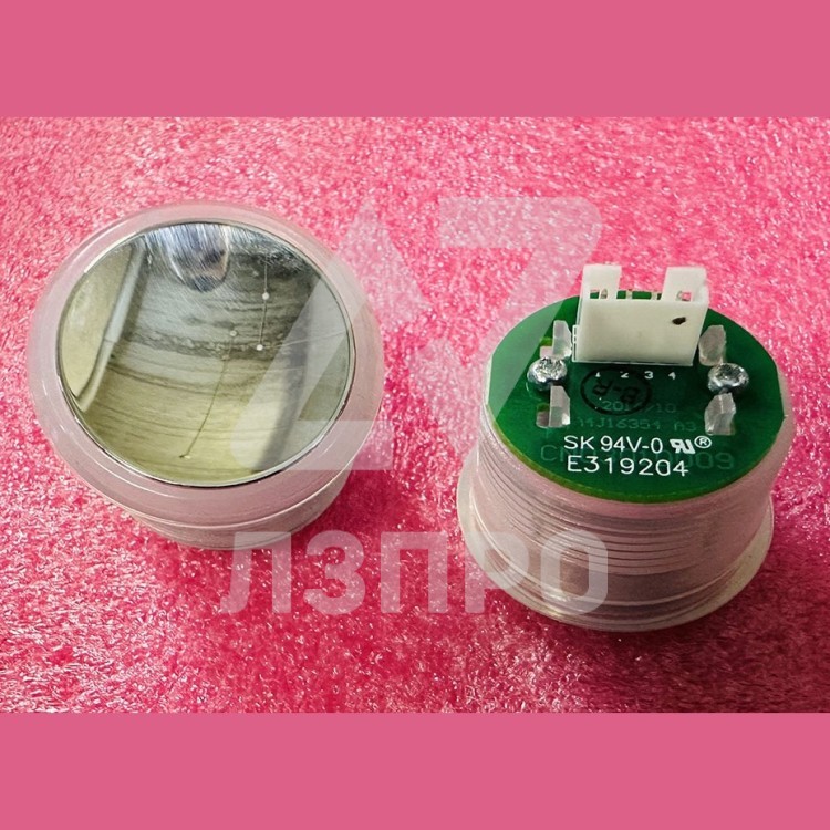 Кнопка вогнутая 24V, полированный толкатель, красная подсветка, d-27мм CN03010009 A4J16354 A3 E31920