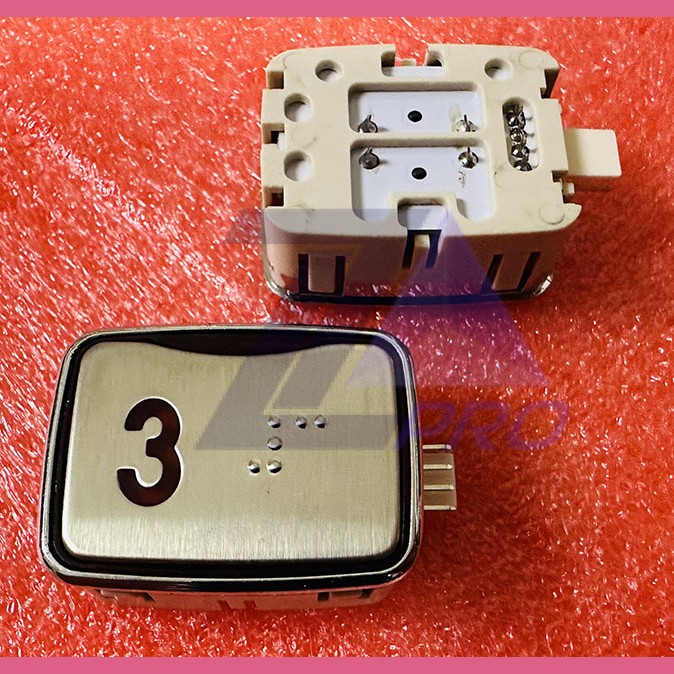 Модуль кнопочный красная подсветка код брайля AK-25B "3" AEN04C049*A Sigma