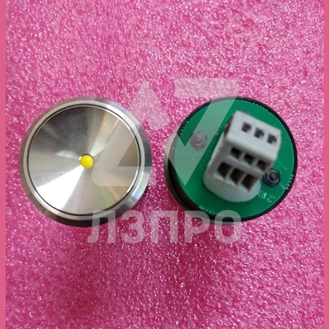 Кнопка КЛ-МСУ-020 (VR вандалоустойчивая без подсветки "служебная", цвет центральной вставки желтый)