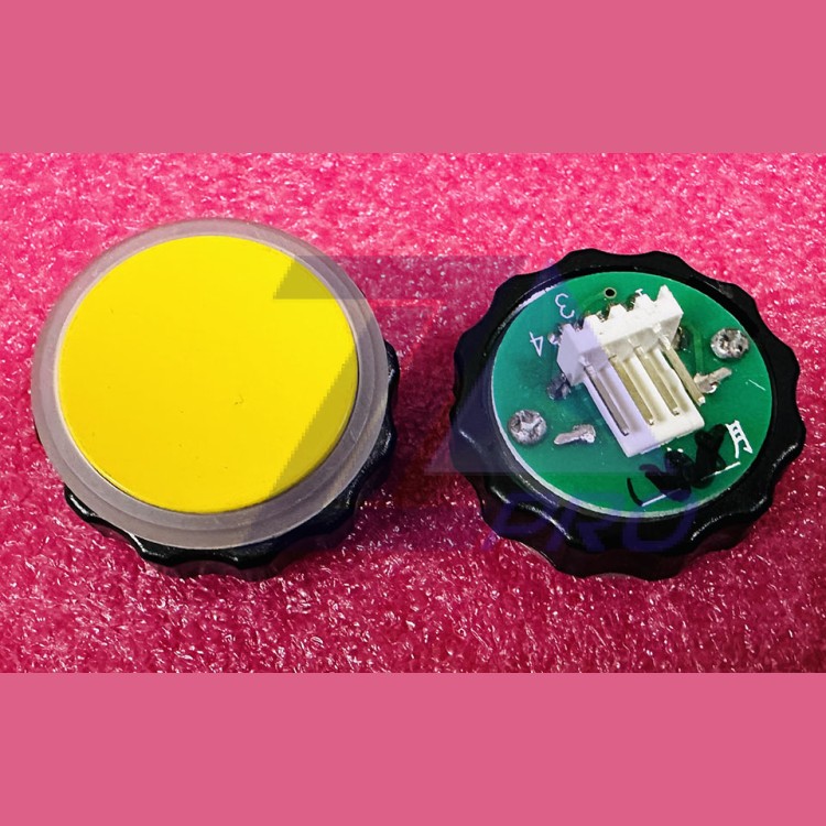 Кнопка BR27B служебная "вызов диспетчера" (с круговой синей подсветкой, желтый толкатель, разъем AMP) XAA323CY1A-AL XIZI Otis