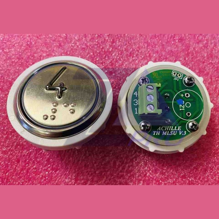 Кнопочный модуль 4 с кодом Брайля, синяя подсветка, MLSU, Achille light VEGA