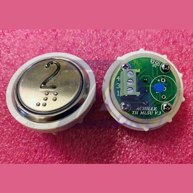 Кнопочный модуль 2 с кодом Брайля, синяя подсветка, MLSU, Achille light VEGA