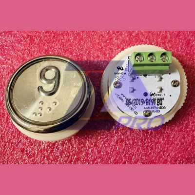 Модуль кнопочный A4N49744$05 белая подсветка Брайль "9" BBP-R331-CMPLT-D-W-09 (EA2406S-D-W-09) ЩЛЗ