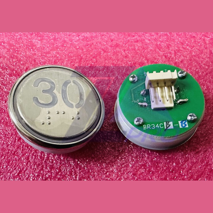 Кнопка "30" с шрифтом Брайля, синяя подсветка BR34C Xizi Otis