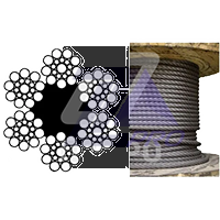 Канат лифтовой 8мм (DIN 3062) EN 12385-5 Северсталь