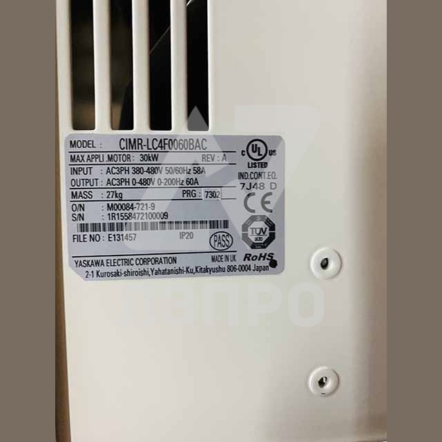 Частотный преобразователь  L1000A 30 кВт CIMR-LC4F0060BAC Yaskawa