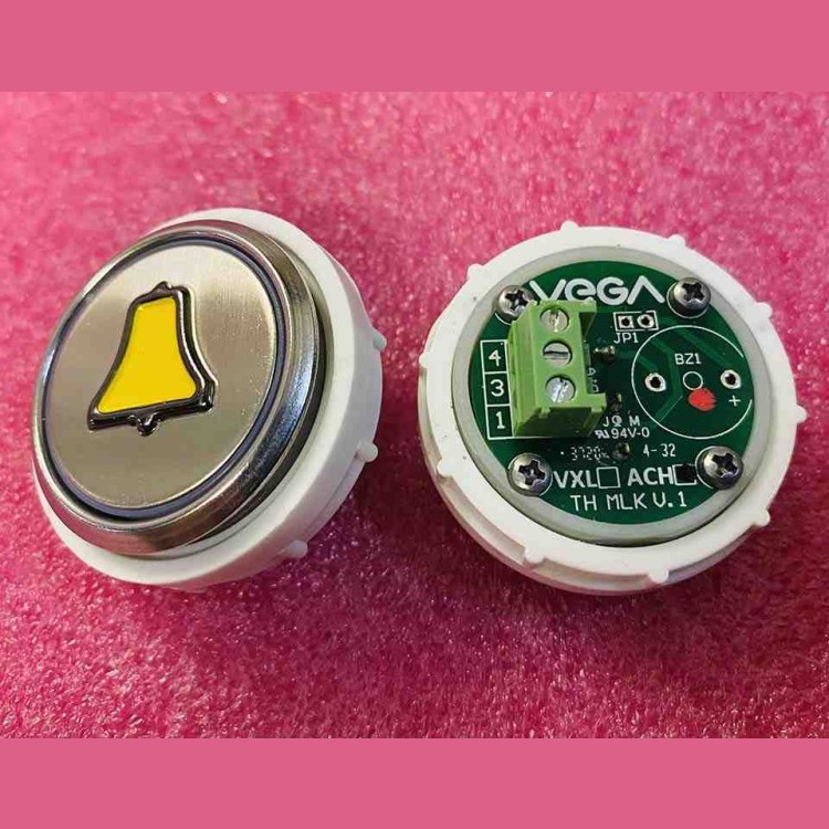 Кнопка антивандальная КОЛОКОЛЬЧИК красная подсветка, MLSU, Achille light VEGA