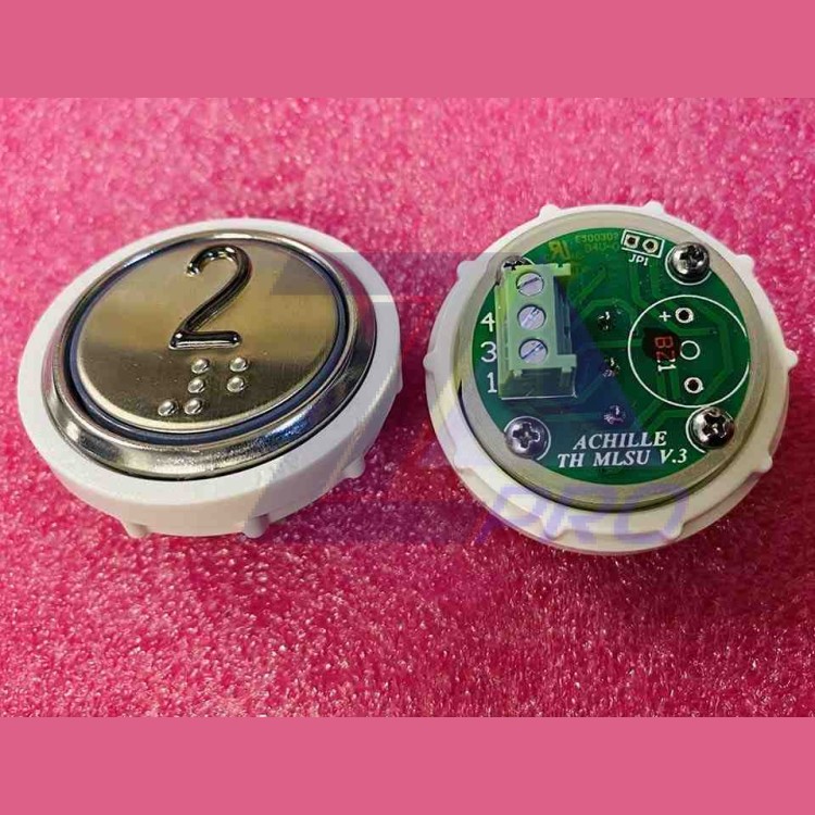 Кнопочный модуль 2 с кодом Брайля, красная подсветка, MLSU, Achille light VEGA