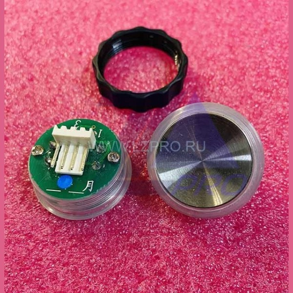 Кнопка BR27B (с круговой синей подсветкой, шлифованная, разъем AMP) XAA323CY5A XIZI Otis