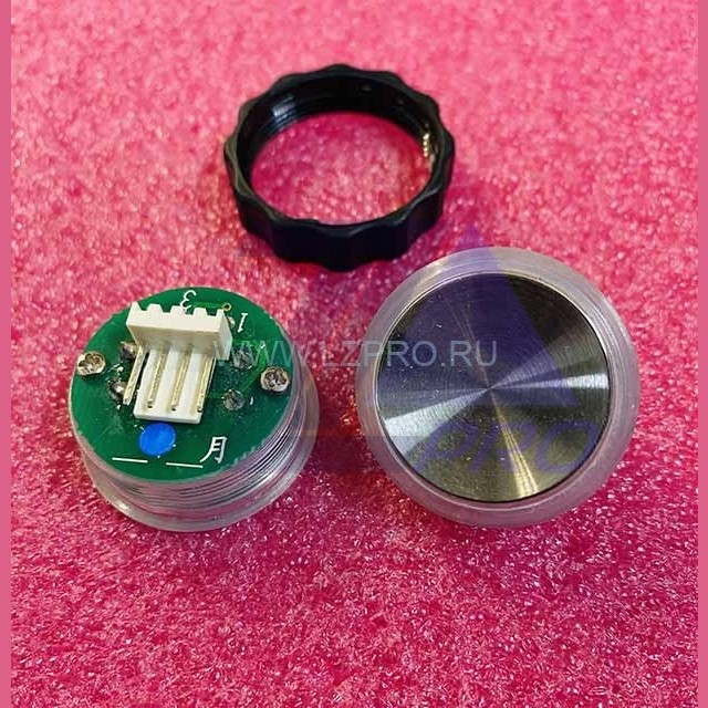 Кнопка BR27B (с круговой синей подсветкой, шлифованная, разъем AMP) XAA323CY5A XIZI Otis